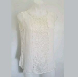 Laundry by Shelli Segal Ivory Lace Blouse Sz Small